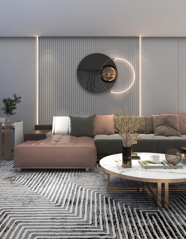 98㎡現代輕奢風，生活自然舒適，有格調