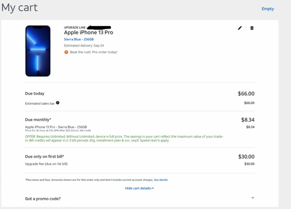 給你一個真實的美國iPhone 13 Pro價格