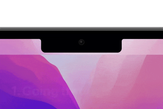 當滑鼠移動到新 MacBook Pro 的「劉海」時，會出現什麼效果？