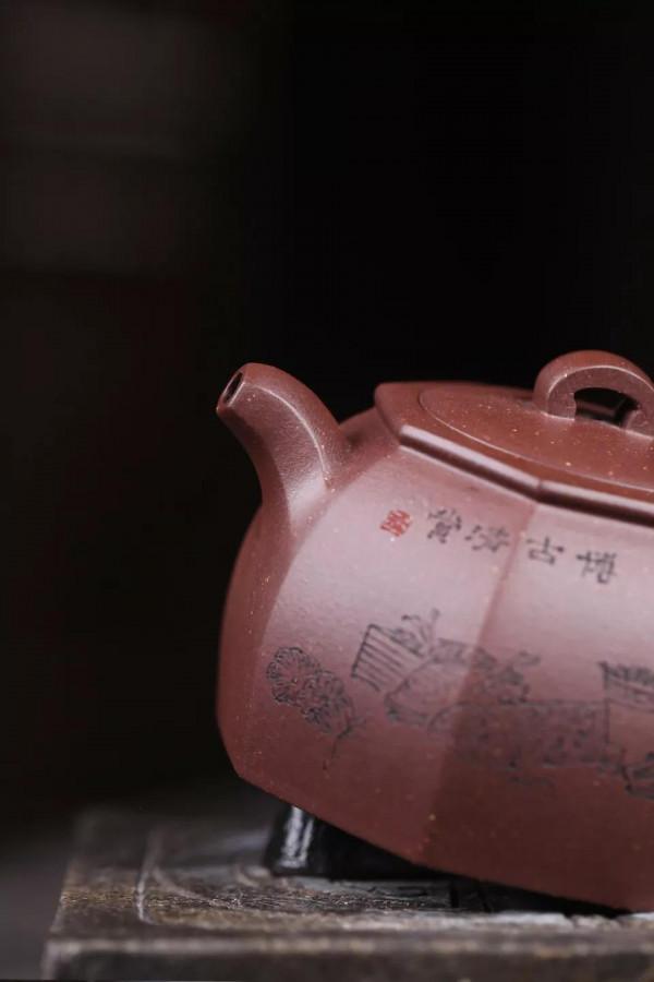 「博古壺」吳琳，黃龍山四號井深井紫泥容量：180cc