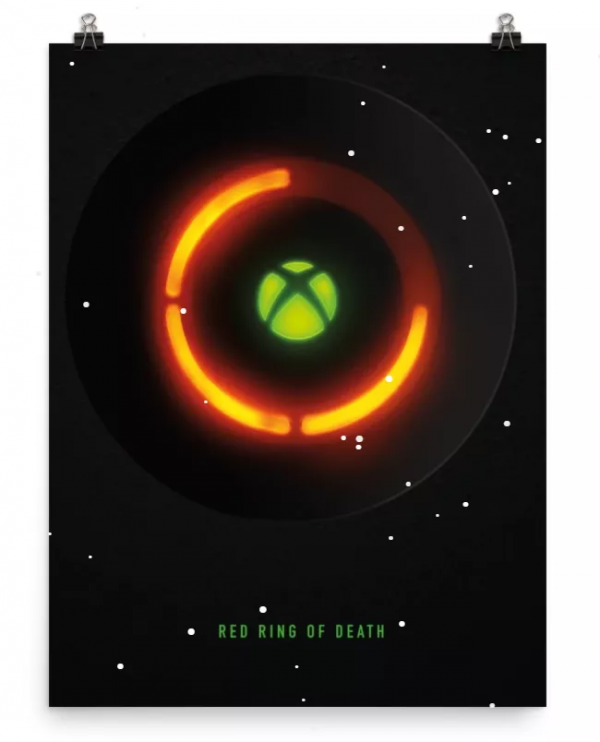 微軟把Xbox 360的“三紅”做成了25美元一張的海報 微軟把Xbox 360的“三紅”做成了25美元一張的海報