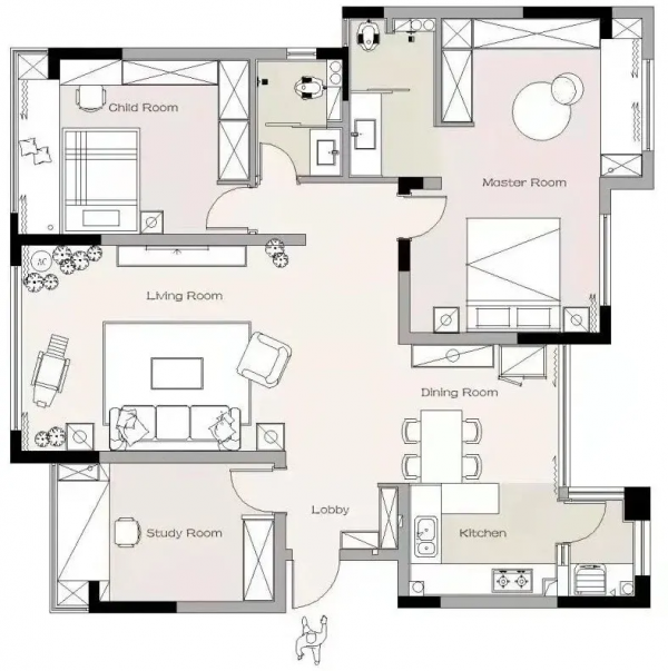 128㎡MUJI原木風格新房裝修，餐廚空間太有氛圍感