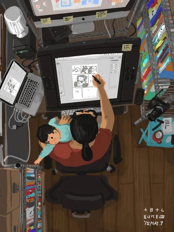 會畫畫的爸爸,太暖了 會畫畫的爸爸,太暖了