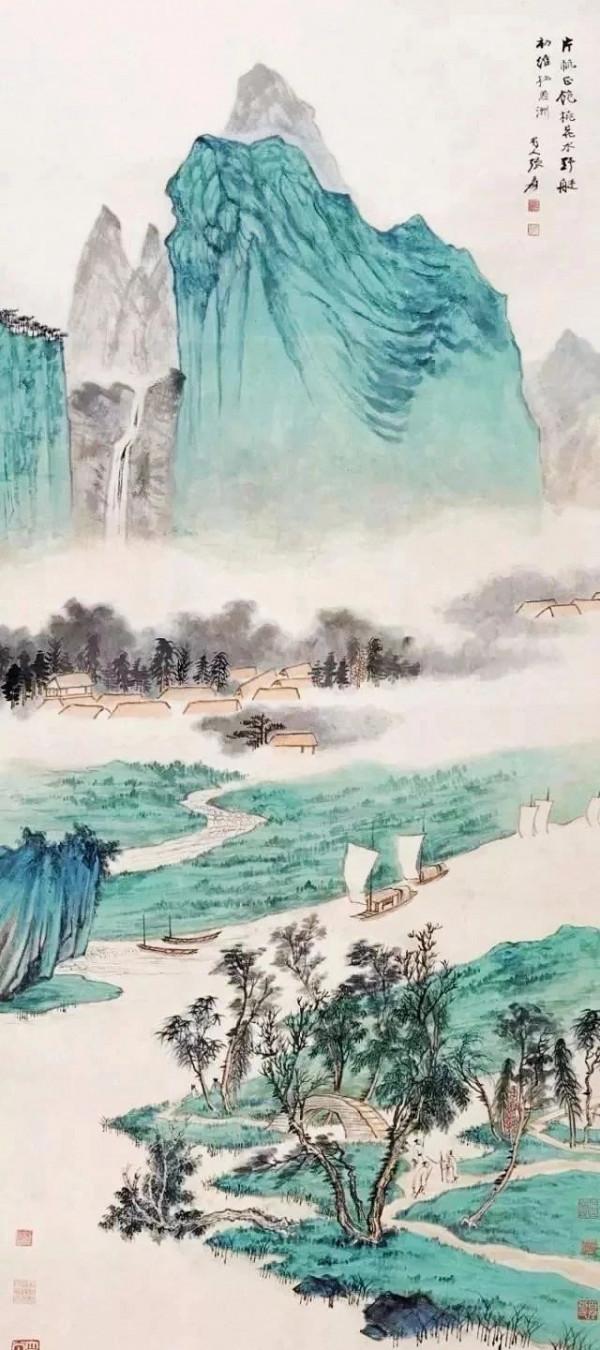 張大千的繪畫乾乾淨淨，簡簡單單，在極簡極空當中找到繪畫的重點