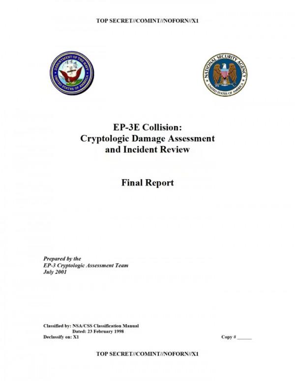 美絕密報告披露中美撞機事件應對措施 15小時內更換全部密碼 美絕密報告披露中美撞機事件應對措施 15小時內更換全部密碼