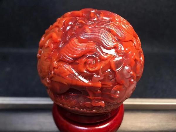 九口南紅老料大珠