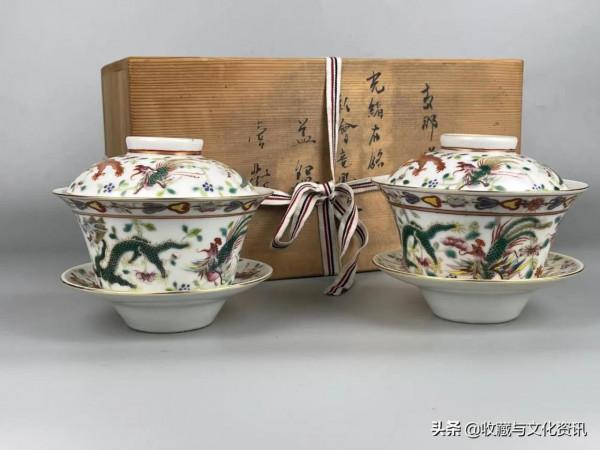 光緒粉彩龍鳳蓋碗鑑賞