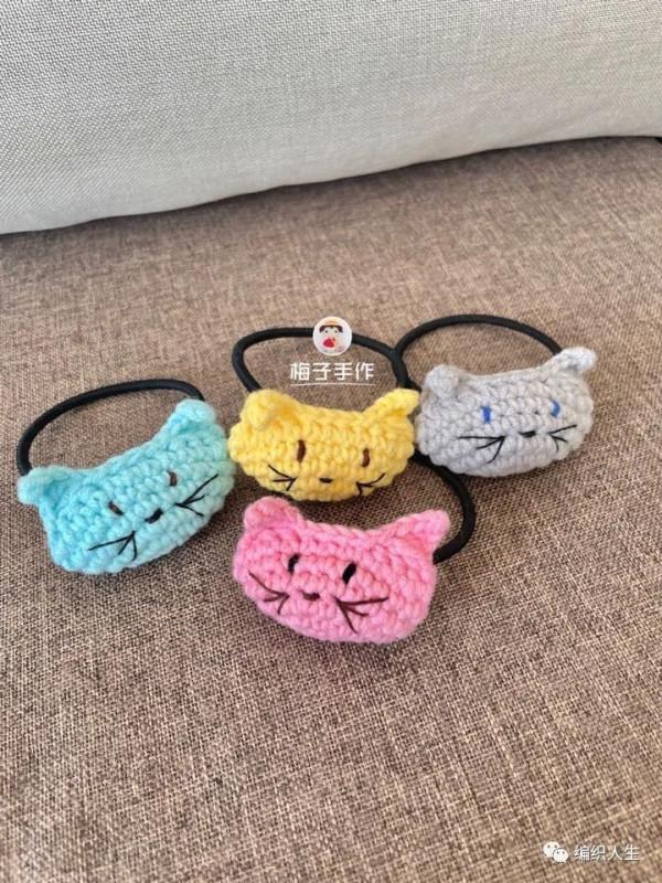 做胸針，髮卡，髮圈都特別棒！迷你可愛的貓咪髮圈（有編織說明）