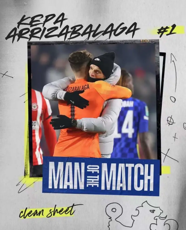 切爾西官方:凱帕當選2-0布倫特福德一戰全場最佳球員 切爾西官方:凱帕當選2-0布倫特福德一戰全場最佳球員