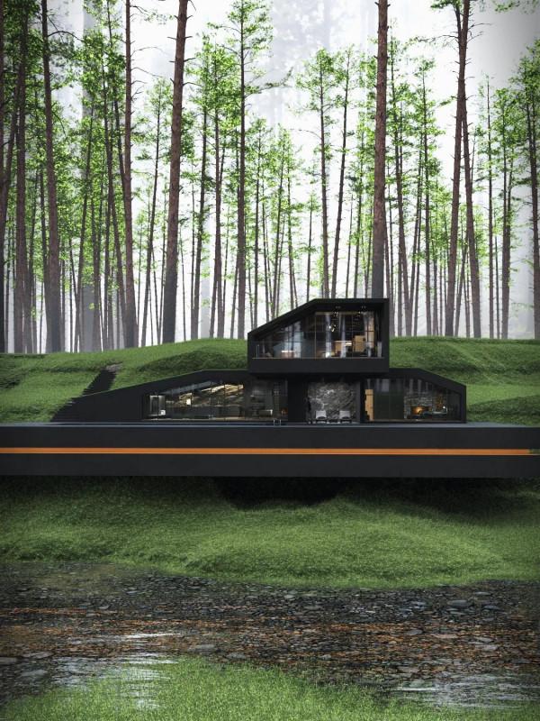 紐約哈里曼州立公園的黑色別墅