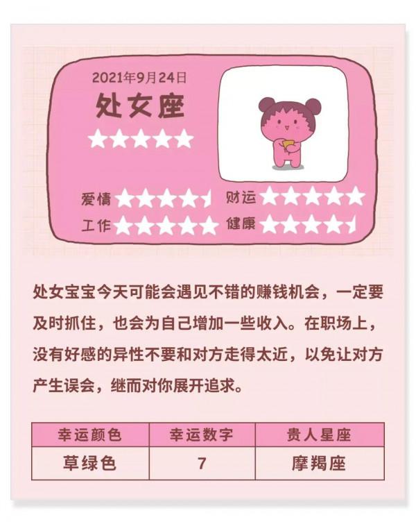 圖說星座：十二星座日運（九月二十四日）