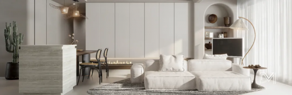 133㎡奶白色木質侘寂，溫柔治癒