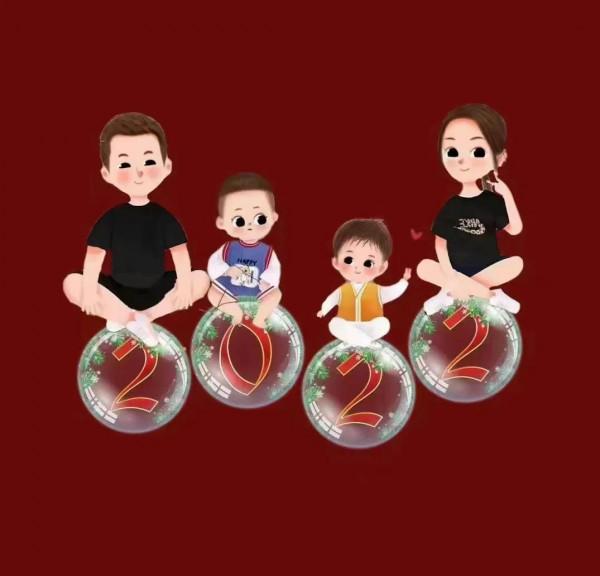 家庭版新年頭像，一家人就是要整整齊齊