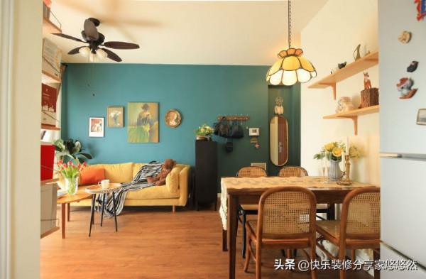 小空間的色彩大運用 用復古綠打造44㎡溫馨撞色小屋