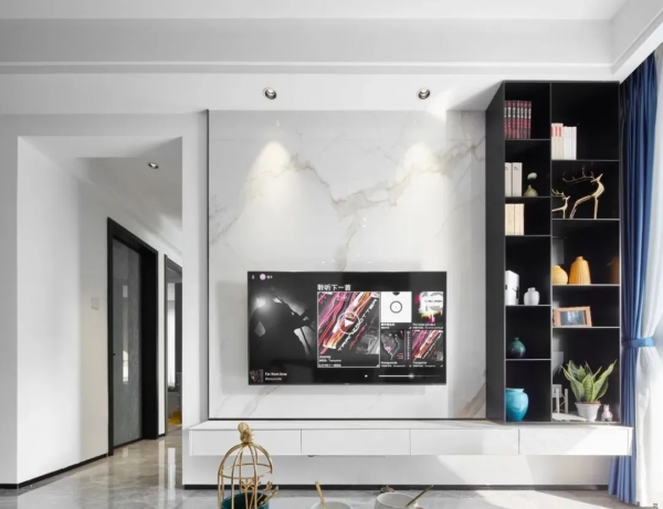 83平米現代三居室，全屋以黑白灰為主，打造出時尚有氣質的居室