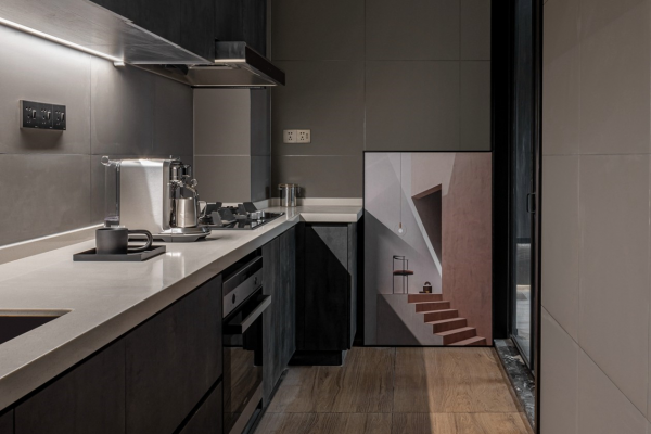 100平現代三室，高階灰+愛馬仕橙，內斂與張揚營造出不一樣的氛圍