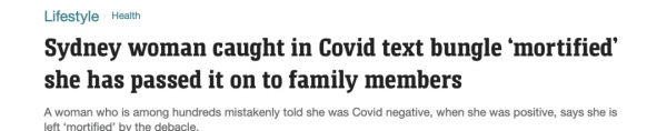 悉尼女子感染新冠，卻收到陰性結果，憂心將病毒傳染給了家人