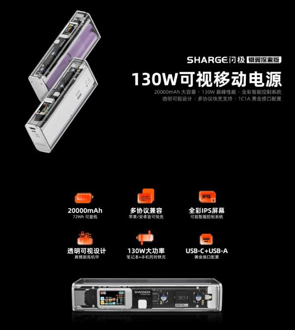 閃極140W多口充電器釋出：2C1A介面，支援PD 3.1 140W輸出