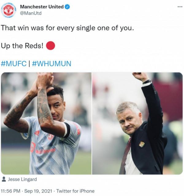 曼聯官推:這場勝利屬於你們每一個人,紅魔雄起 曼聯官推:這場勝利屬於你們每一個人,紅魔雄起