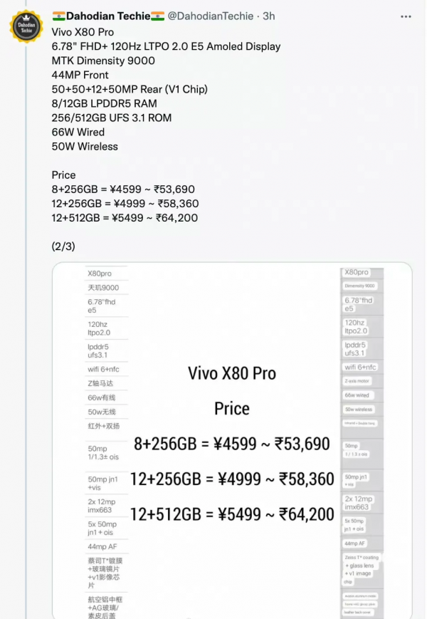 天璣9000跑分出爐，X80系列配置曝光