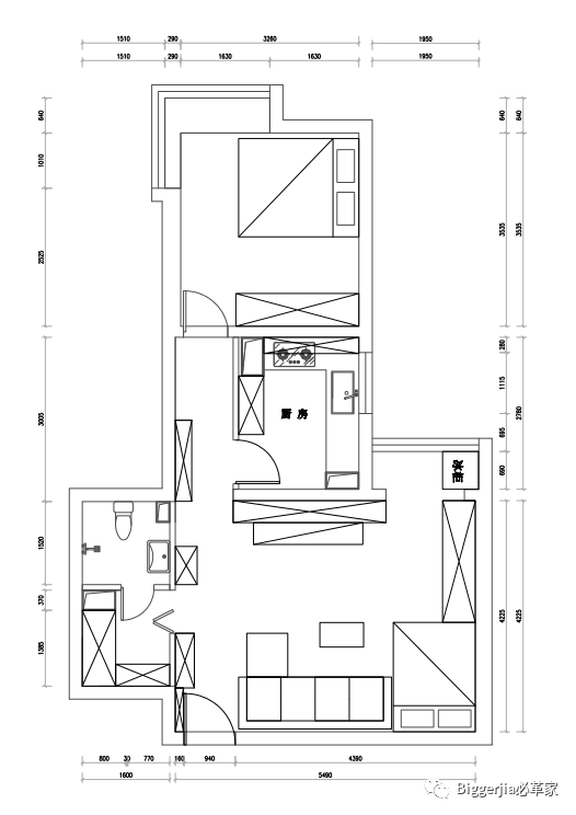 58平米一居變兩居,還有大客廳和步入衣帽間 58平米一居變兩居,還有大客廳和步入衣帽間