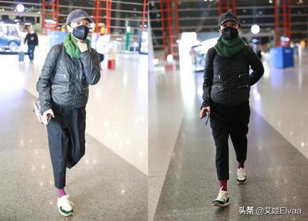 周迅戀情曝光後現身，穿羽絨服九分褲格格不入，手戴唸佛器真佛系