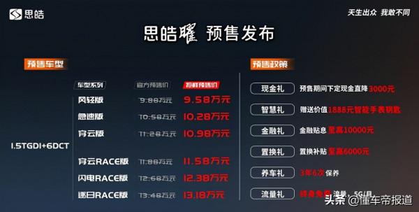 新車|看齊領克03、傳祺影豹,零百加速7.6秒 思皓曜將亮相天津車展 新車|看齊領克03、傳祺影豹,零百加速7.6秒 思皓曜將亮相天津車展
