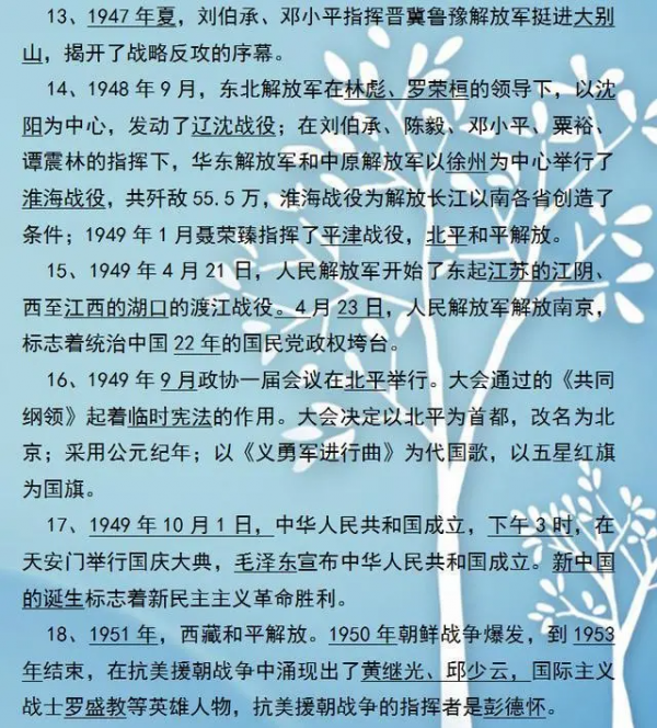 初中歷史1-6冊總複習+重要簡答題！考試常考，對孩子很重要