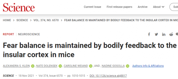 「Science」如何調節恐懼? 「Science」如何調節恐懼?