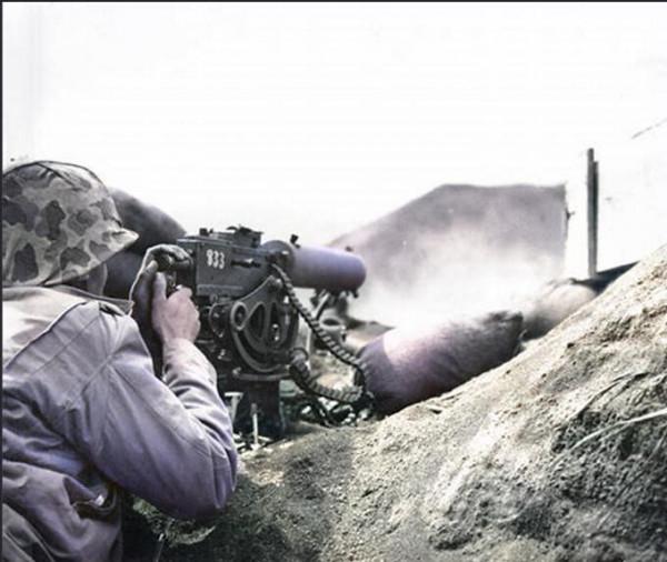 二戰彩色照片，讓我們領略美國M1917式重機槍的風采