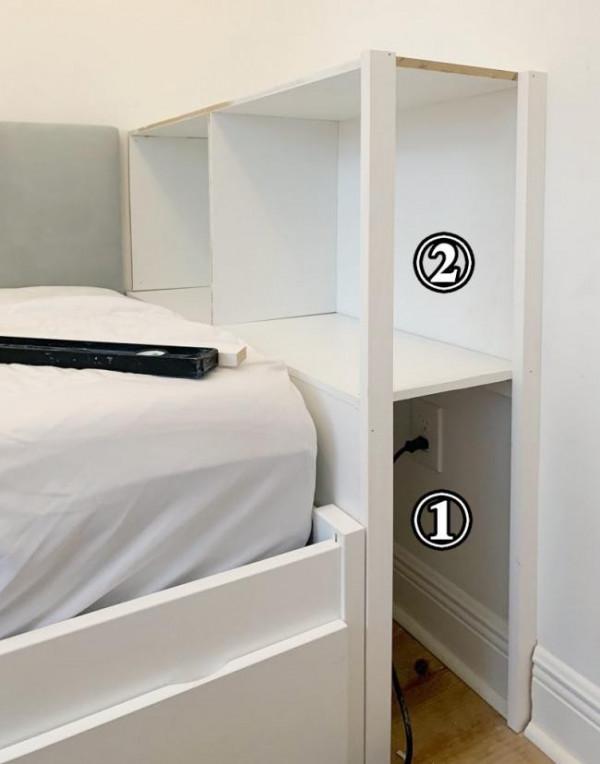 小臥室就要榨乾邊邊角角,床尾離牆20公分,定製雙層窄櫃滿分收納 小臥室就要榨乾邊邊角角,床尾離牆20公分,定製雙層窄櫃滿分收納