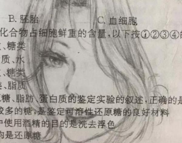 “學渣試卷”走紅網路，畫工技巧讓人驚歎，得到美術老師的青睞