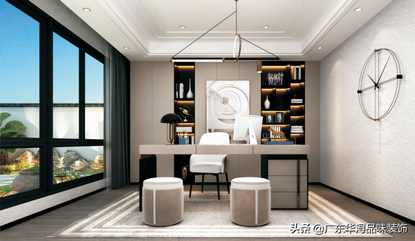 185平現代輕奢風，黑白灰的裝飾，莊重而又時尚