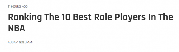 小人物也有大作用!美媒評10大角色球員:塔克上榜,卡魯索僅第七 小人物也有大作用!美媒評10大角色球員:塔克上榜,卡魯索僅第七