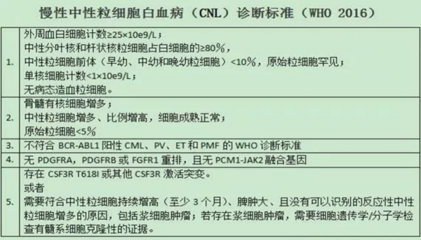 一例慢性中性粒細胞白血病病例分享