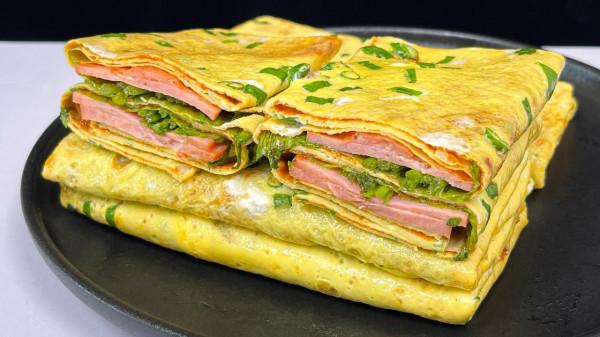 自從學會雞蛋餅這新做法，我家早餐10分鐘搞定，又香又軟還省錢