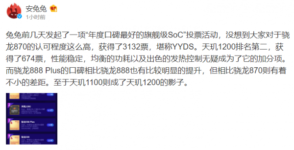 驍龍888 Plus被天璣1200超了?只因消費者選購手機更注重體驗 驍龍888 Plus被天璣1200超了?只因消費者選購手機更注重體驗