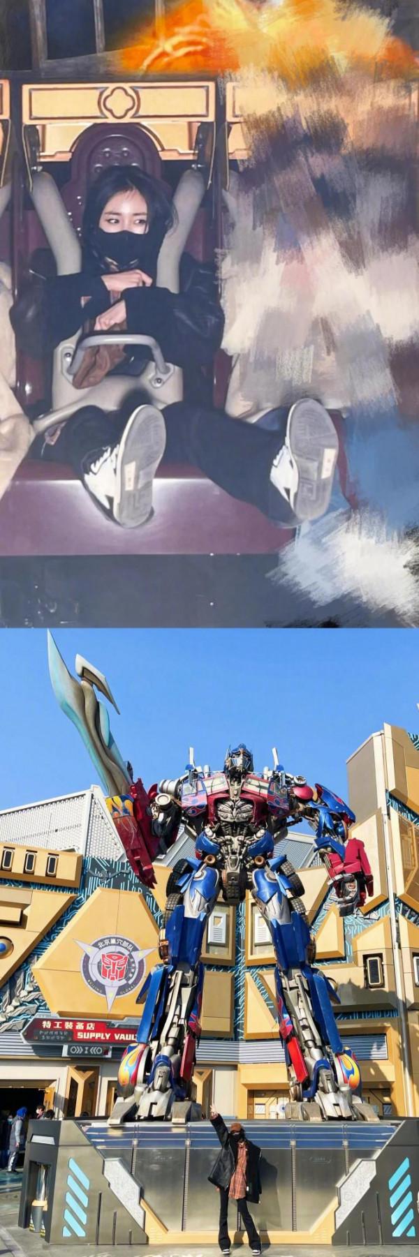 楊冪北京環球影城遊客照，私服超酷