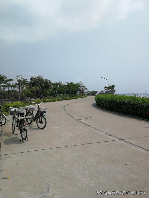 沿著岸邊的步道，貼近廣闊的自然水域，開始在海鷗島上的環島騎行