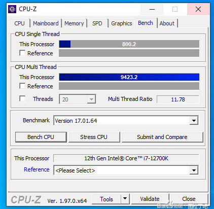 酷睿i7-12700K CPU-Z單執行緒超800分，Radeon RX 6600 3DMark成績曝光