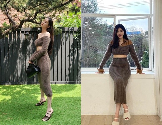 李多喜·李海莉展現了迷人的針織時尚，相同衣服不同感覺