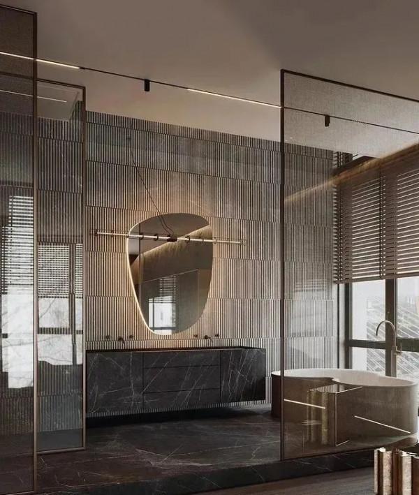 大理石衛生間設計，簡約輕奢