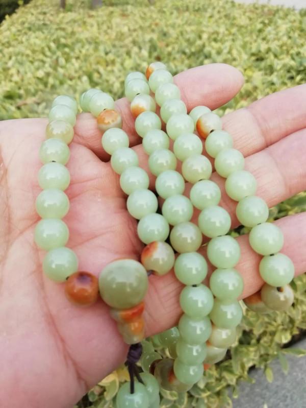 一串河磨玉珠子 一串河磨玉珠子