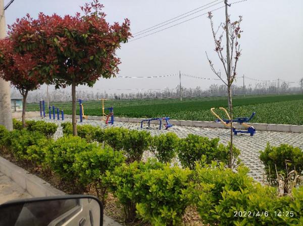 這，田野裡的健身器材