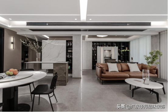 170平米現代輕奢風，線性燈帶配置，簡約而又大氣