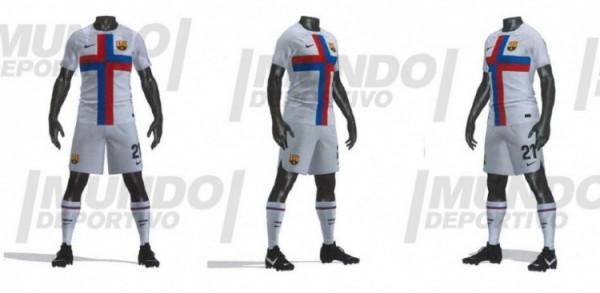 世體曝光巴薩22-23賽季第三球衣:整體淺灰色+紅藍十字圖案 世體曝光巴薩22-23賽季第三球衣:整體淺灰色+紅藍十字圖案