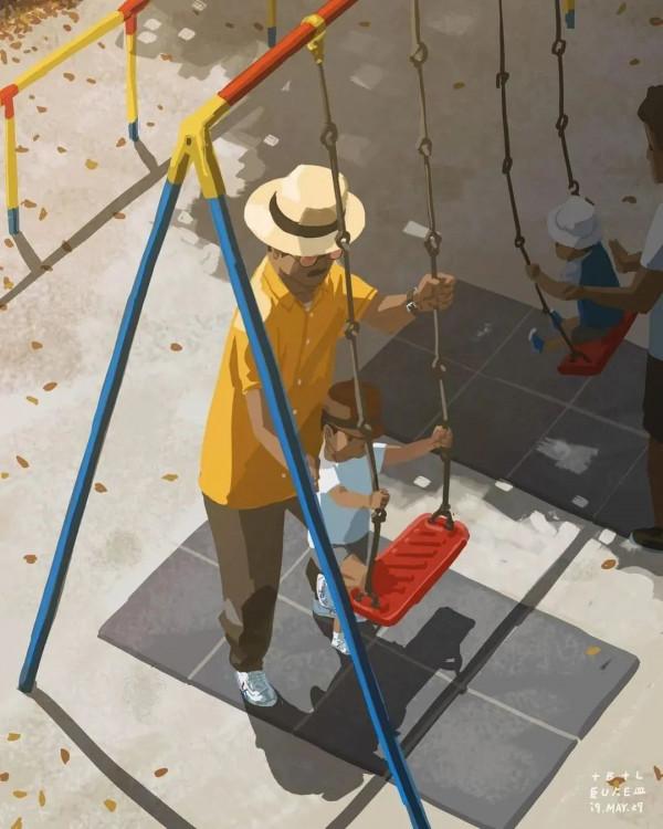 會畫畫的爸爸,太暖了 會畫畫的爸爸,太暖了