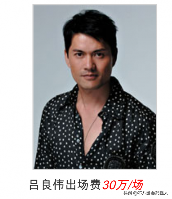 8位TVB一哥出場費，湯鎮業僅6萬，黎耀祥15萬，呂良偉最高