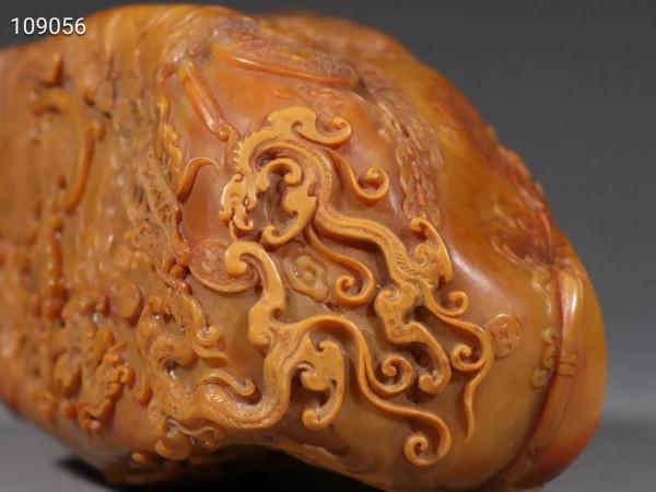 舊藏 田黃石龍鳳紋印章