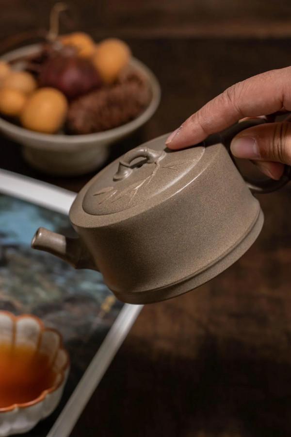 「竹段」壺 青段